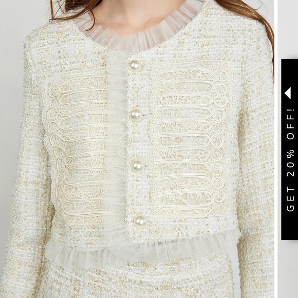 White beige lace blazer - Picture 6 of 6